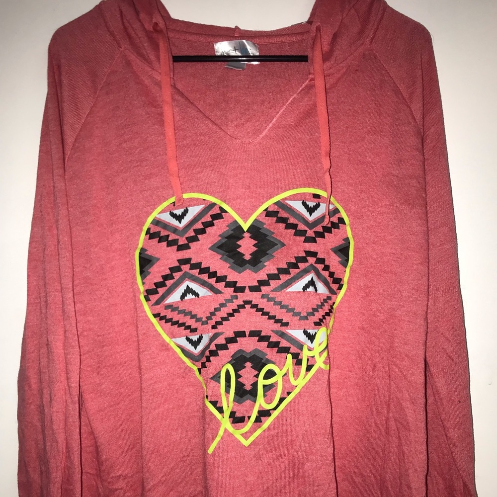 Pink long sleeve light weight hoodie women’s